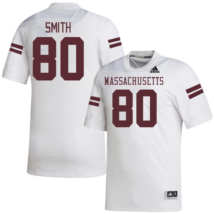 Massachusetts Minutemen #80 Matt Smith College Football Jerseys Stitched-White